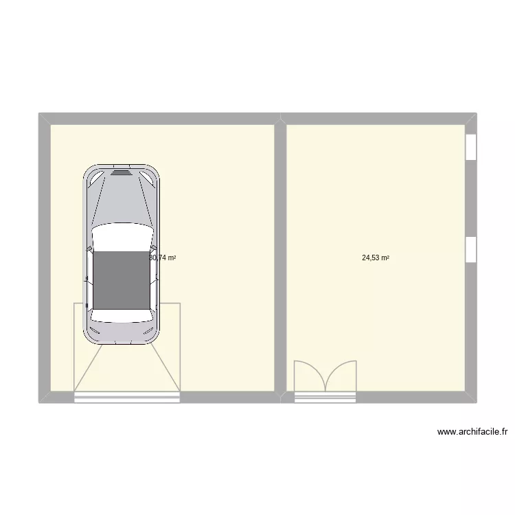 essai. Plan de 2  et 55 m²