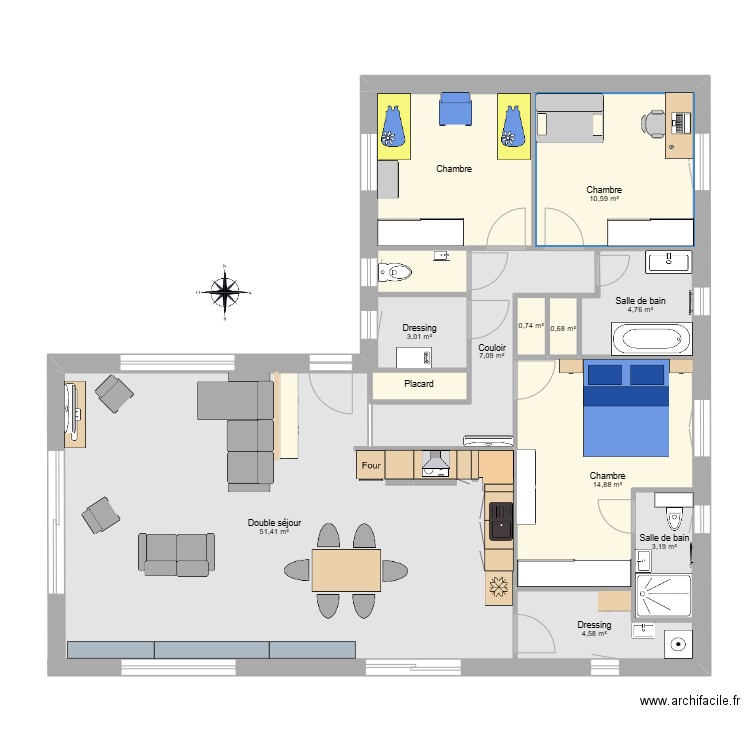 maisonFelines. Plan de 12 pièces et 113 m2