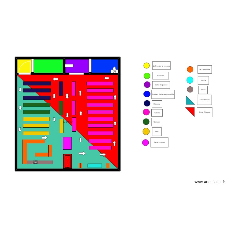 Chaussea. Plan de 5 pièces et 42 m2