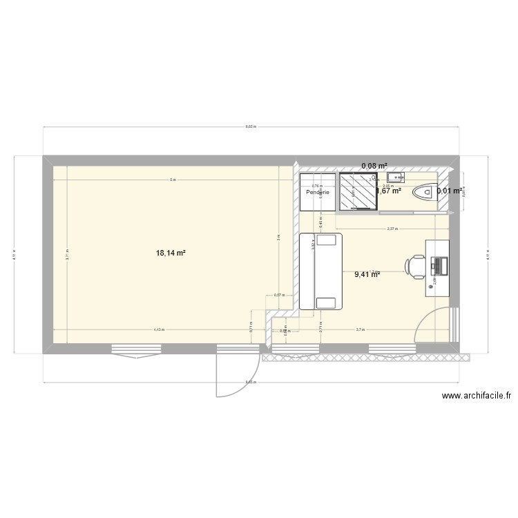 SouffleC. Plan de 5 pièces et 29 m2