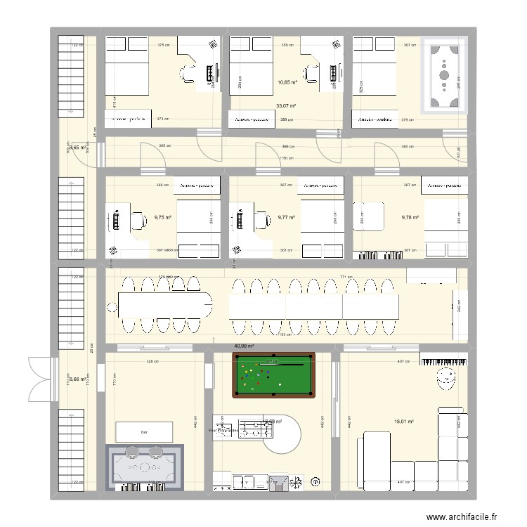 lille. Plan de 10 pièces et 166 m2