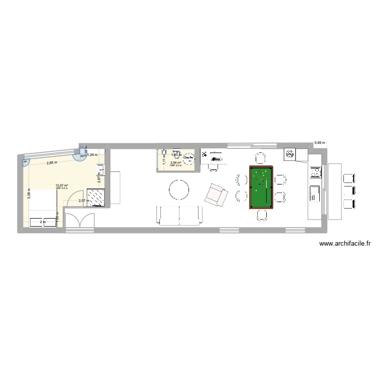 extension maison + objets. Plan de 0 pièce et 0 m2
