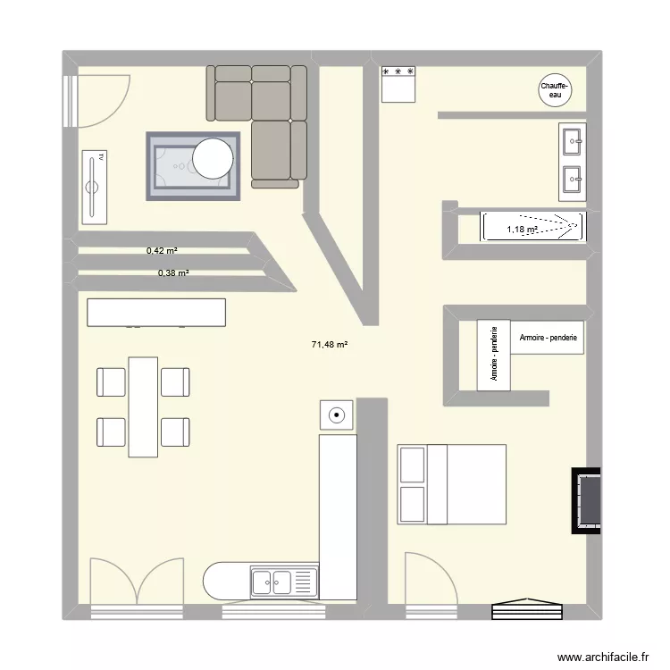 PLAN LYDIA. Plan de 4  et 73 m²