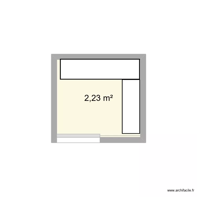 Appart Buxerolles Cagibi. Plan de 1 Pièce et 2 m²