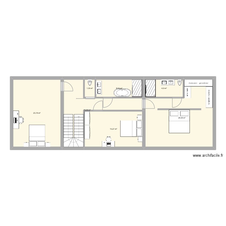 Montgaroult. Plan de 7 pièces et 95 m2