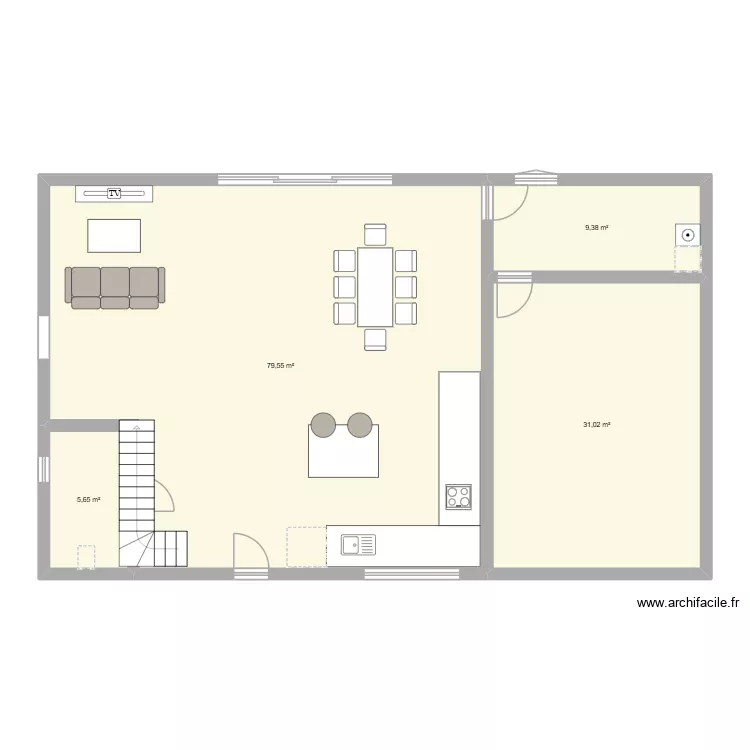 plan maison. Plan de 4  et 126 m²