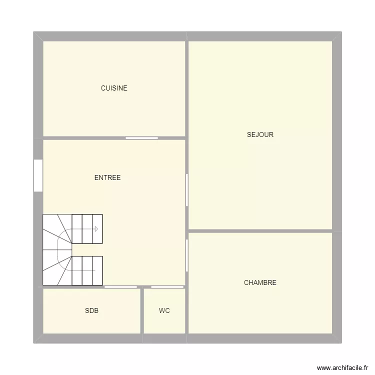 FAURE RDC. Plan de 6  et 63 m²