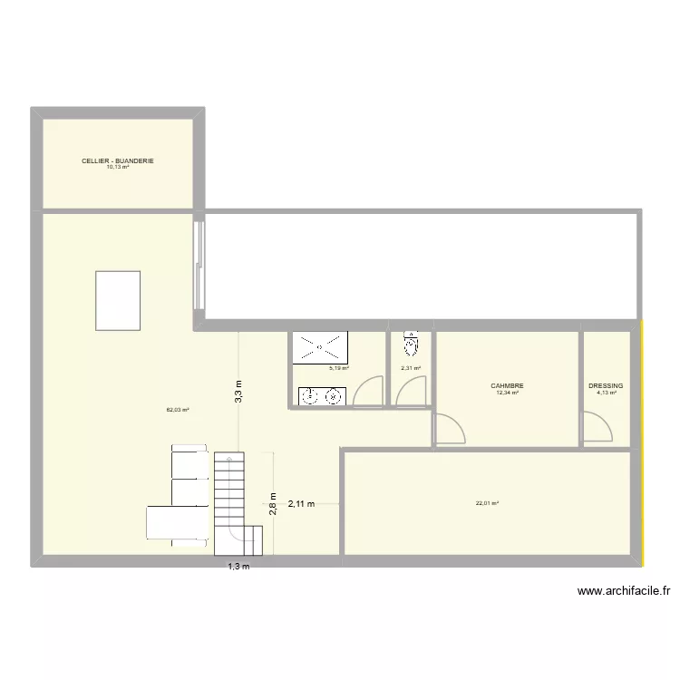 st christophe. Plan de 7  et 118 m²