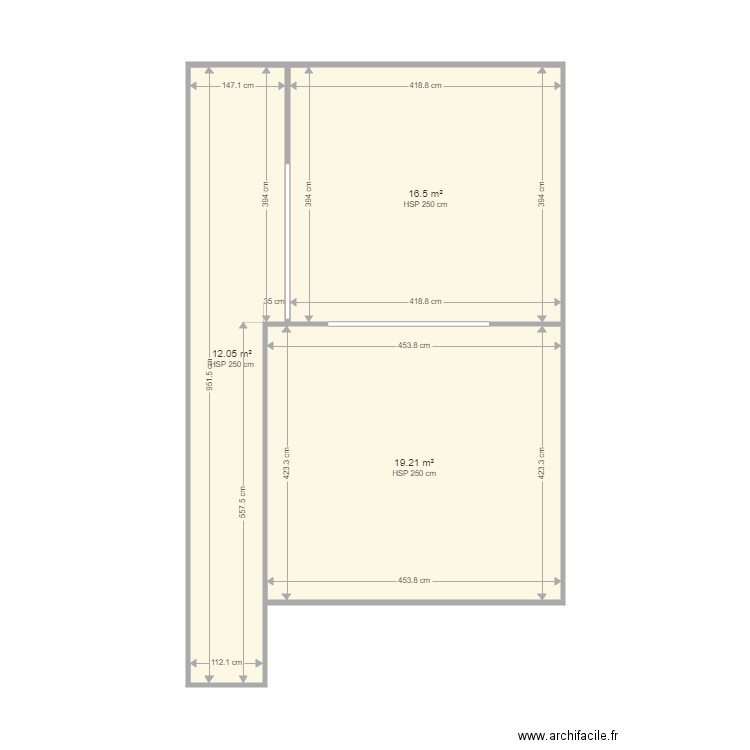 barlot. Plan de 3 pièces et 48 m2