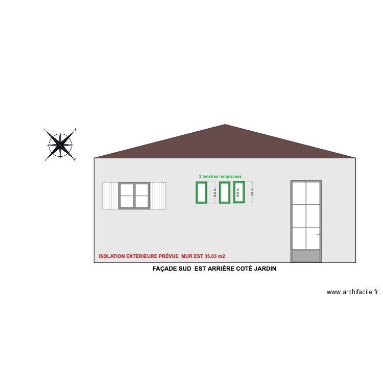 FAÇADE EST - SUD EST  BOUDOU NATHALIE. Plan de 0 pièce et 0 m2