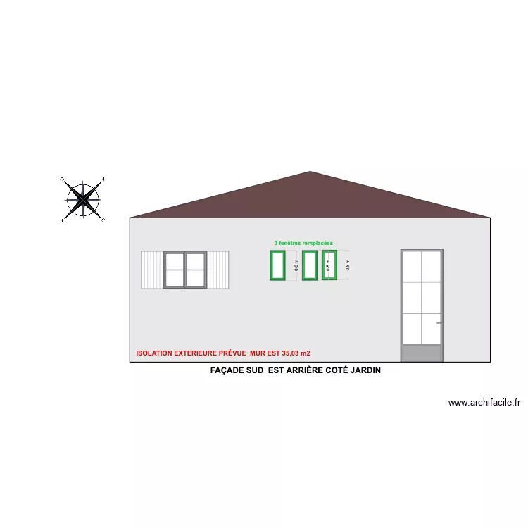 FA&Ccedil;ADE EST - SUD EST  BOUDOU NATHALIE. Plan de 