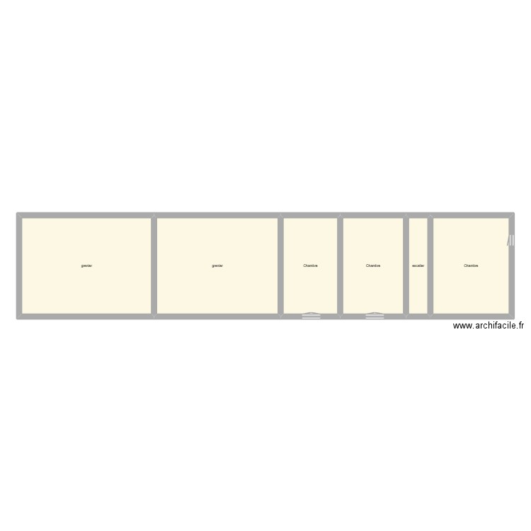 lebland état initial étage. Plan de 6 pièces et 121 m2