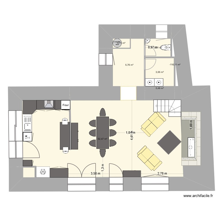 rdc campouriez. Plan de 0 pièce et 0 m2