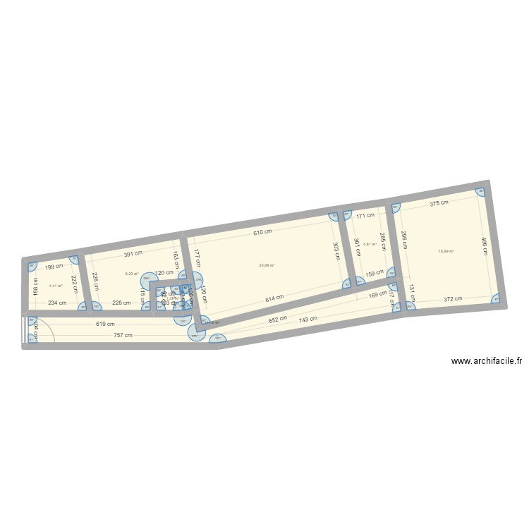 Ste-Thérèse Plan de l'existant. Plan de 7 pièces et 70 m2