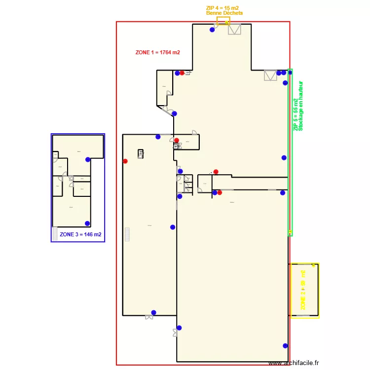 Maillard Beaucouz&eacute; PZ. Plan de 19  et 1974 m²