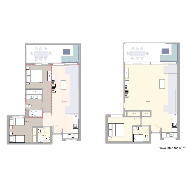 perle. Plan de 10 pièces et 126 m2