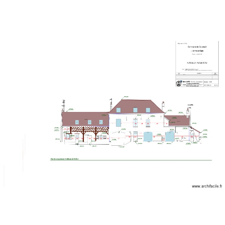 FACADE coté jardin. Plan de 0 pièce et 0 m2