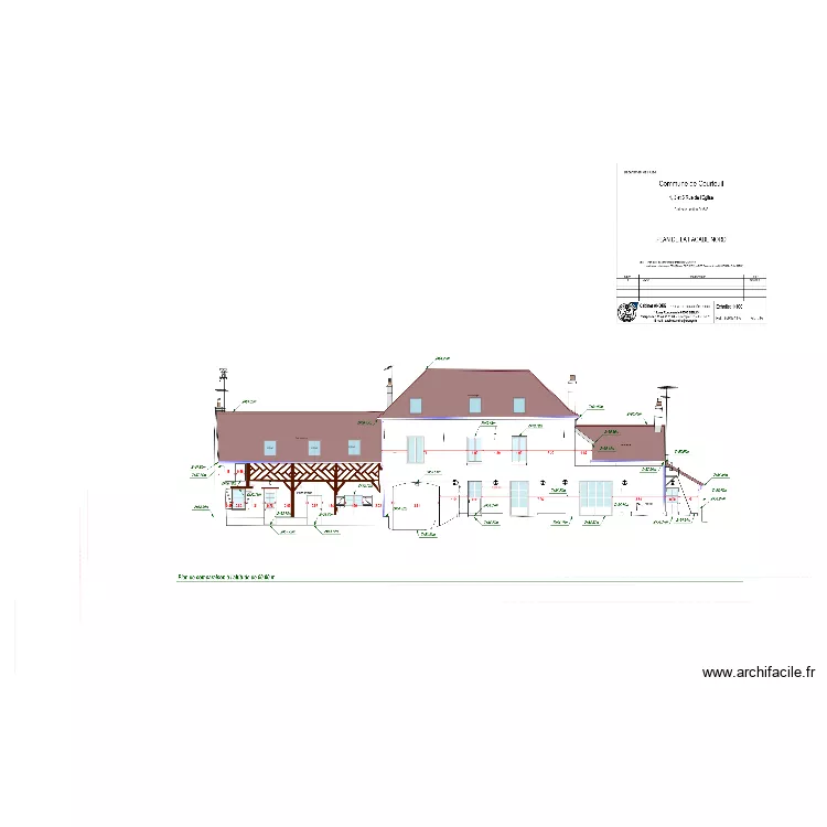 FACADE cot&eacute; jardin. Plan de 