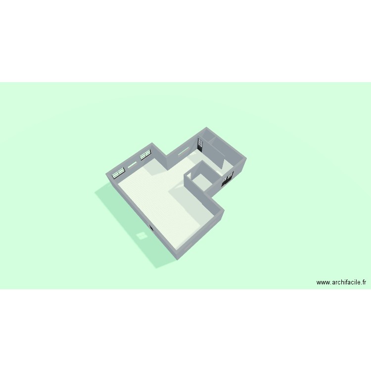 étage. Plan de 2 pièces et 91 m2