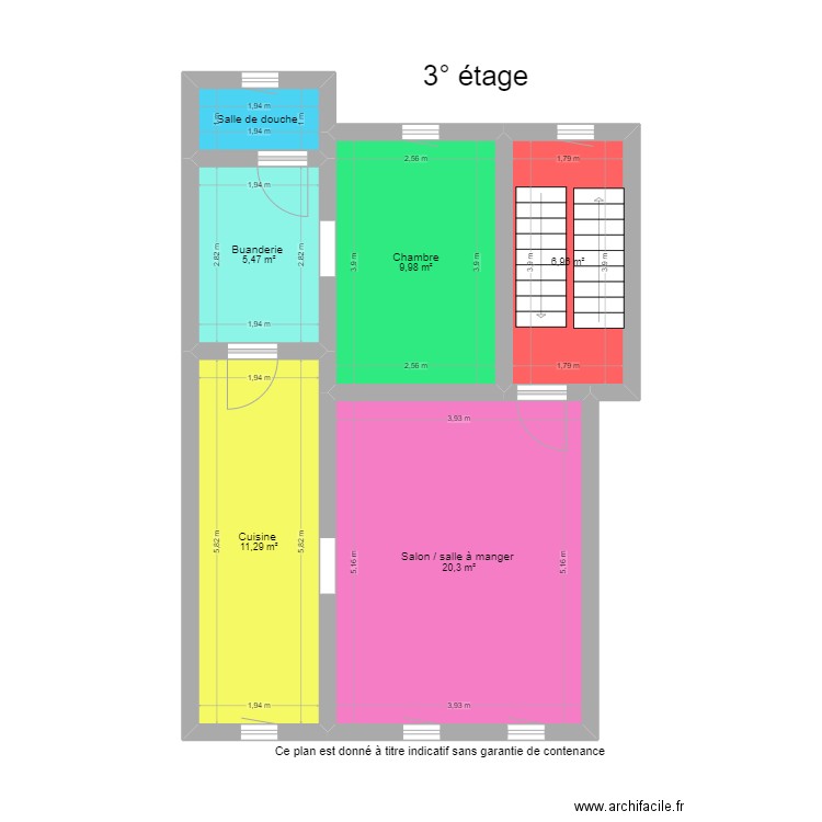 3° 4° étage . Plan de 0 pièce et 0 m2
