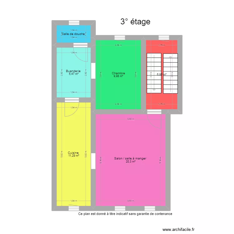 3&deg; 4&deg; &eacute;tage . Plan de 