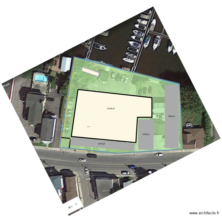 marina terrain. Plan de 2 pièces et -2104 m2