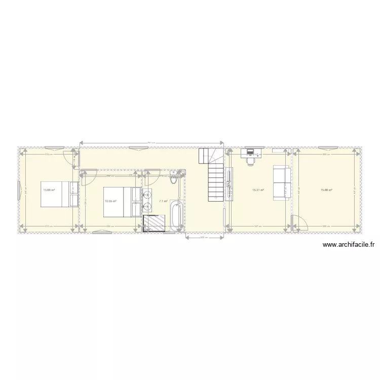 MAISON MALISSARD ETAGE. Plan de 6  et 77 m²