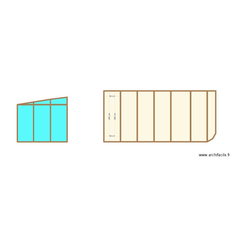 plan façade veranda. Plan de 0 pièce et 0 m2