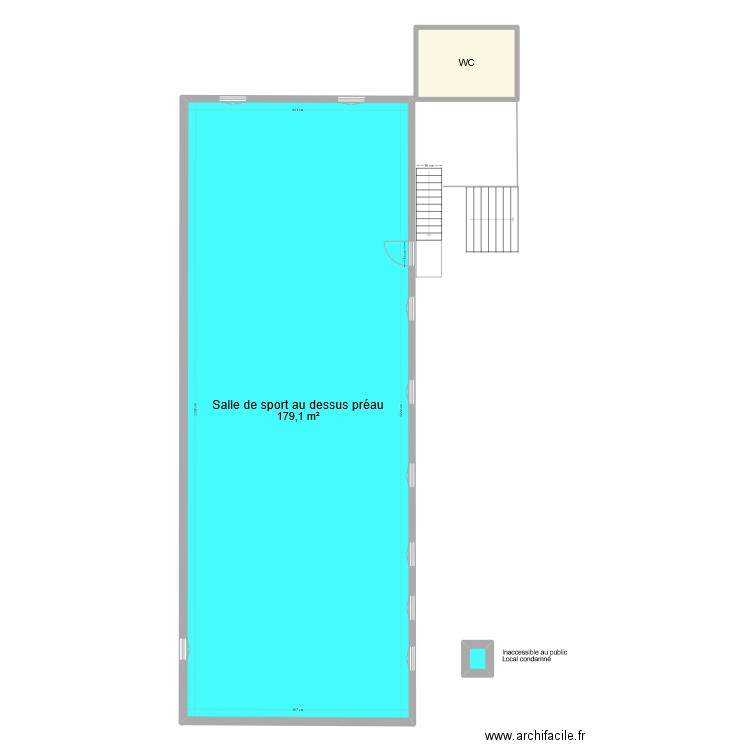 Timon david - étage annexe- sécurité. Plan de 3 pièces et 188 m2