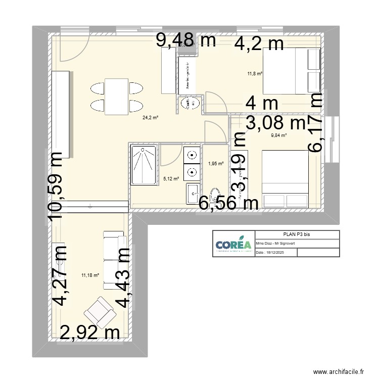 PLAN AMELIE P6. Plan de 7 pièces et 112 m2