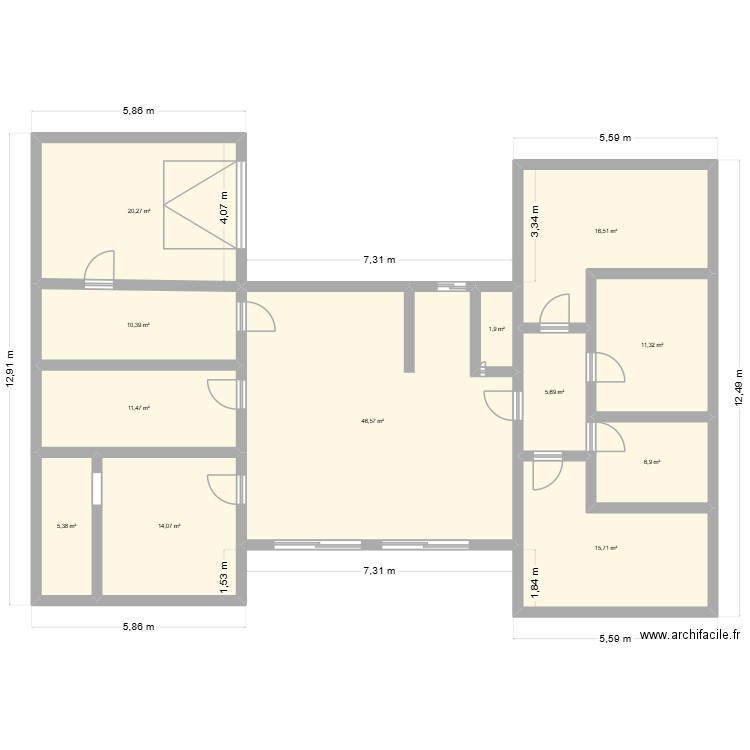 Maison option 2 ?. Plan de 12 pièces et 166 m2