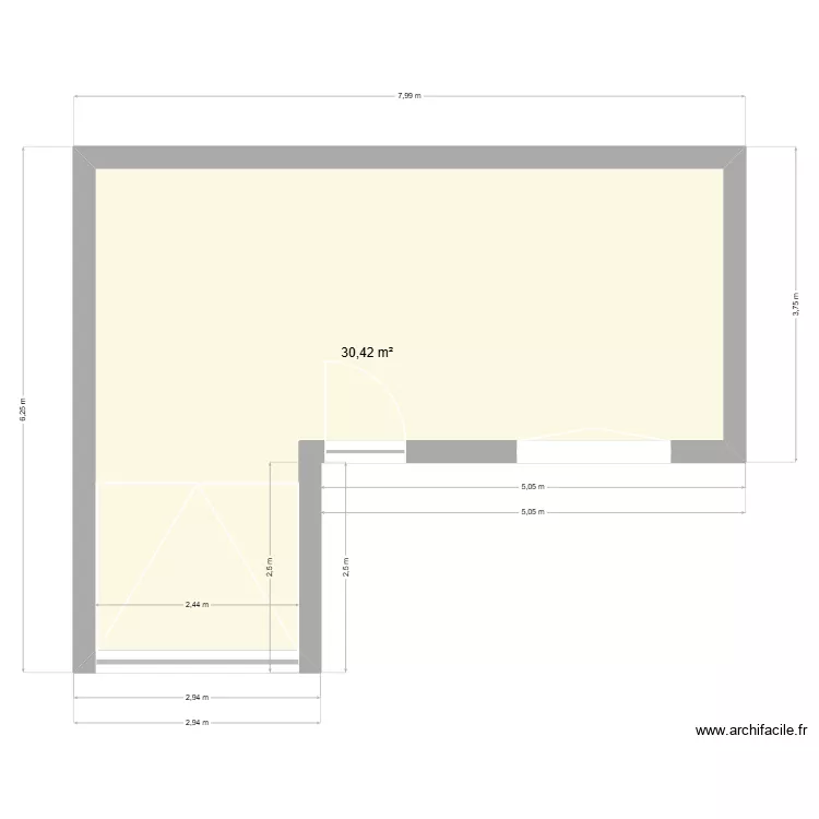 FACADE. Plan de 1 et 30 m² FACADE. Plan de 1 et 30 m²