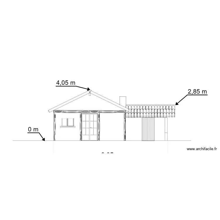Fa&ccedil;ade Sud actuelle. Plan de 