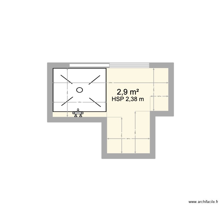 RIOU SDE CH03. Plan de 1 pièce et 3 m2