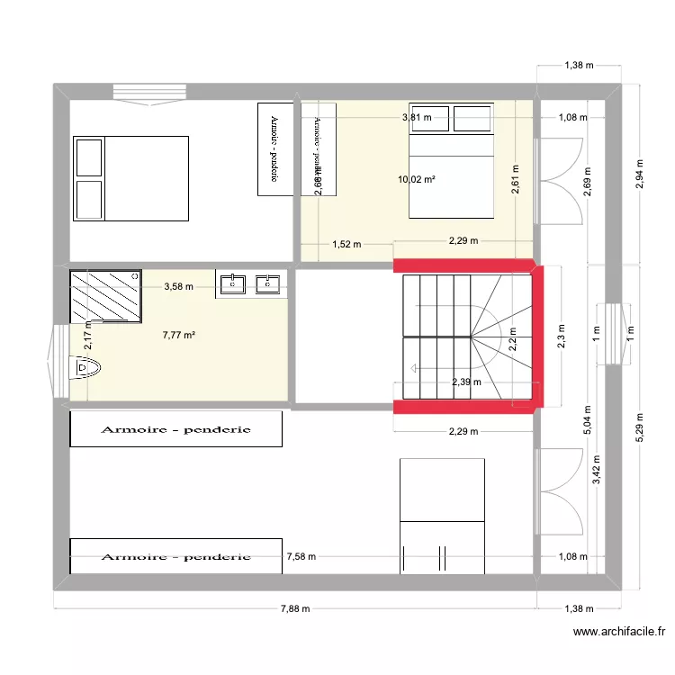 1er Maison2 h&eacute;singue MAIRIE. Plan de 