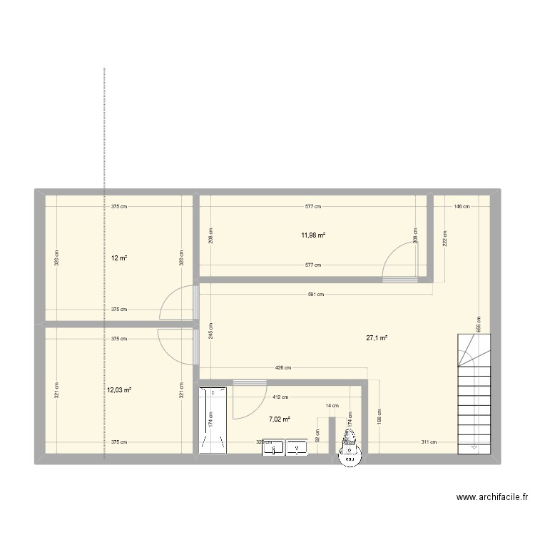 Muriel Chartres 1ER ETAGE. Plan de 5 pièces et 70 m2