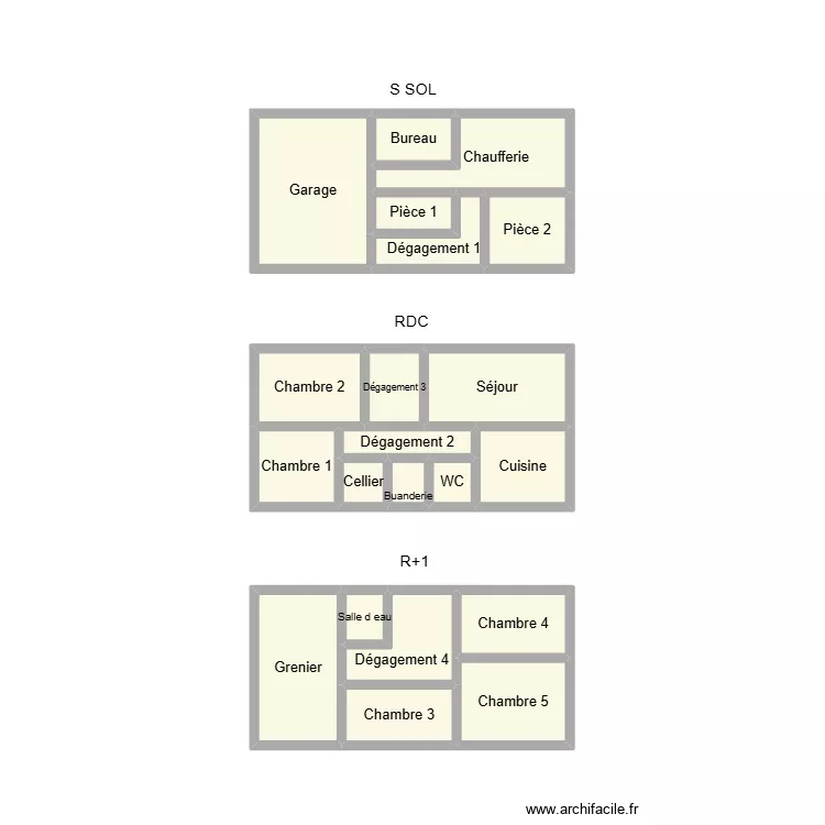 2601 SALAUN. Plan de 21  et 19 m²