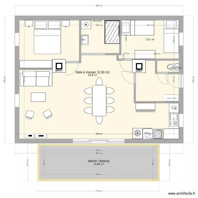 rochail 2 chambres mai24. Plan de 