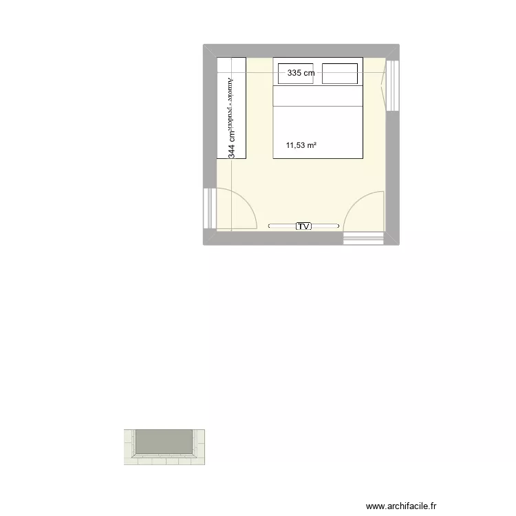 Chambre appart. Plan de 