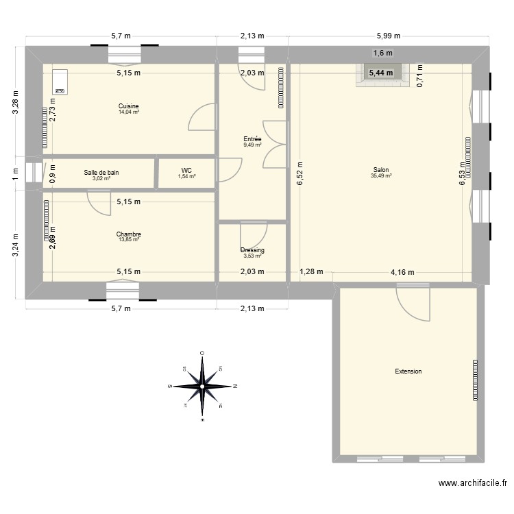 enoncé St rémy. Plan de 8 pièces et 102 m2