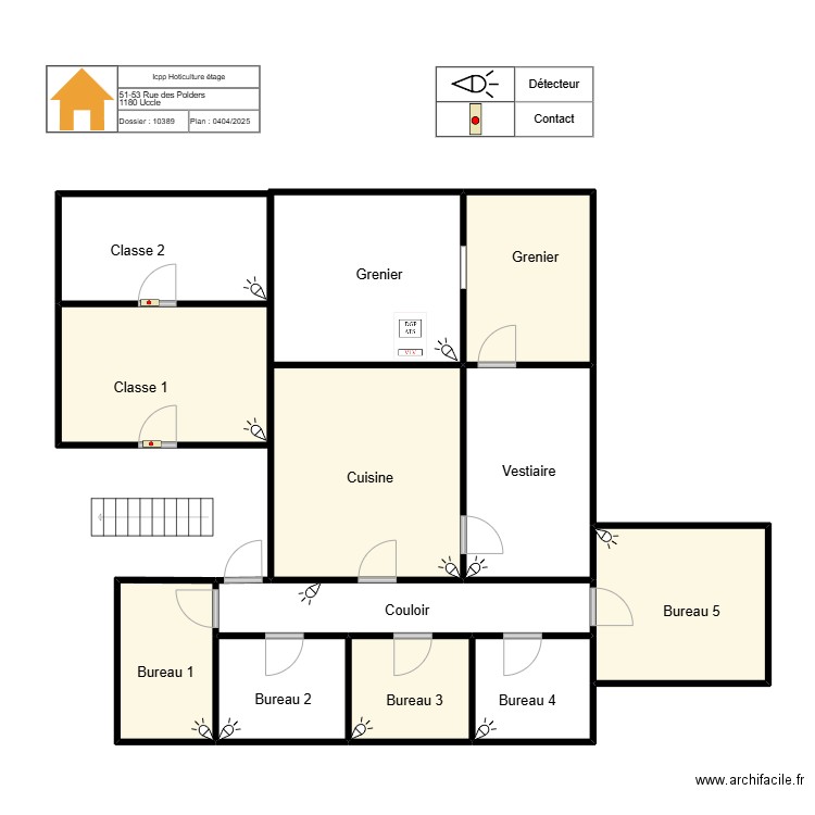 Icpp Hoticulture étage. Plan de 12 pièces et 122 m2