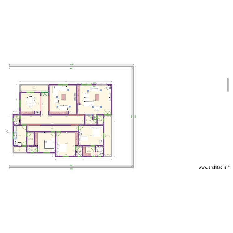 Plan 001. Plan de 20 pièces et 247 m2