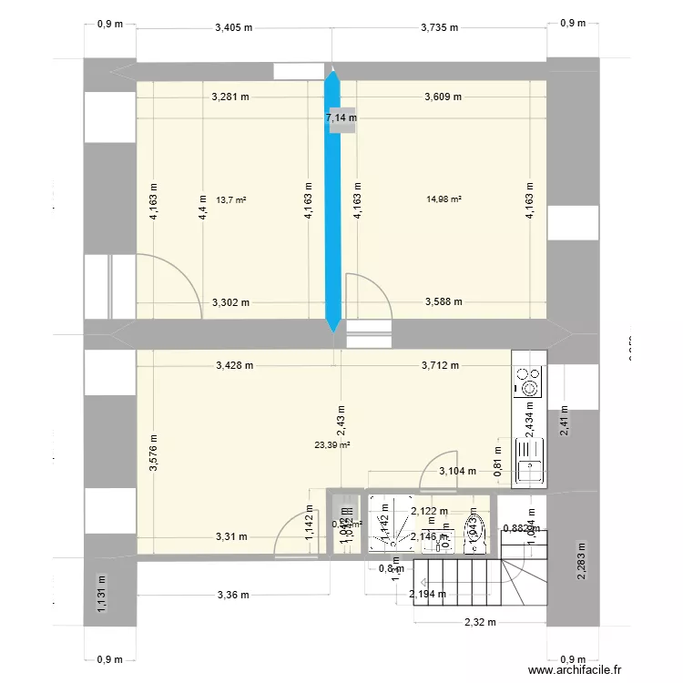 SAVE POINCARER RDC EXSISTANT PROJET 02. Plan de 4 et 53 m² SAVE POINCARER RDC EXSISTANT PROJET 02. Plan de 4 et 53 m²