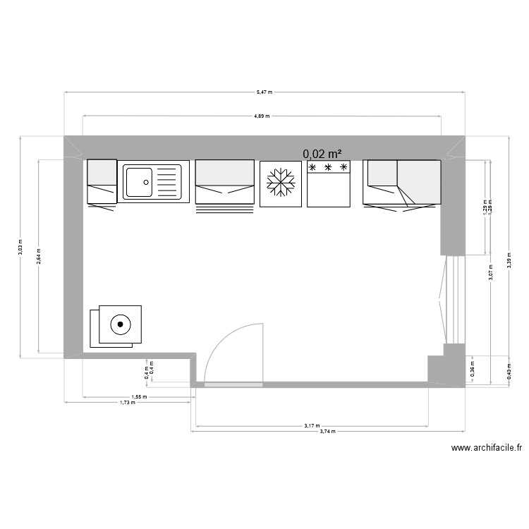 Buanderie aménagée. Plan de 1 pièce et 0 m2