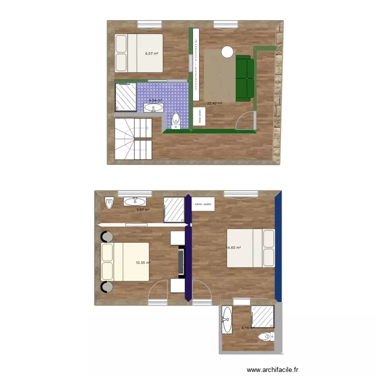 treguier etage 1. Plan de 7 Pièces et 67 m² treguier etage 1. Plan de 7 Pièces et 67 m²