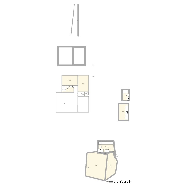 Geddd. Plan de 16 pièces et 77 m2