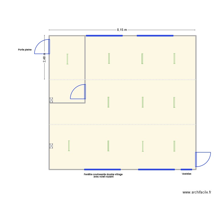 V442-43-44. Plan de 5 pièces et 59 m2