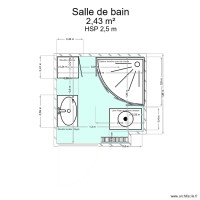 Salle de bain 1-1 douche angle
