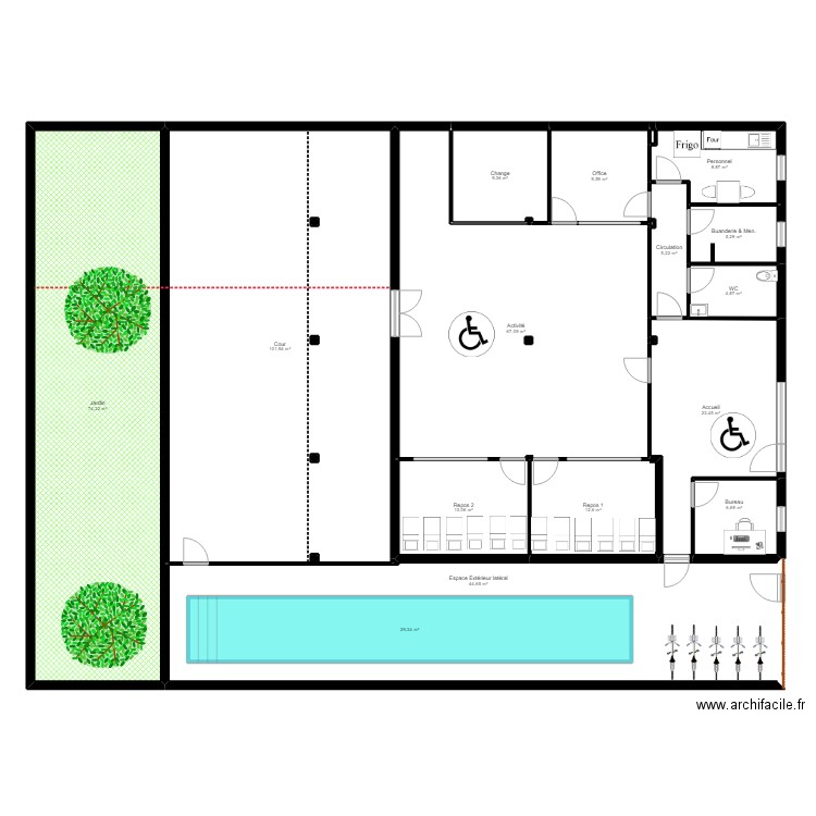 Bretigny Bois Badeau Plan Projet Bienvenu. Plan de 23 pièces et 448 m2