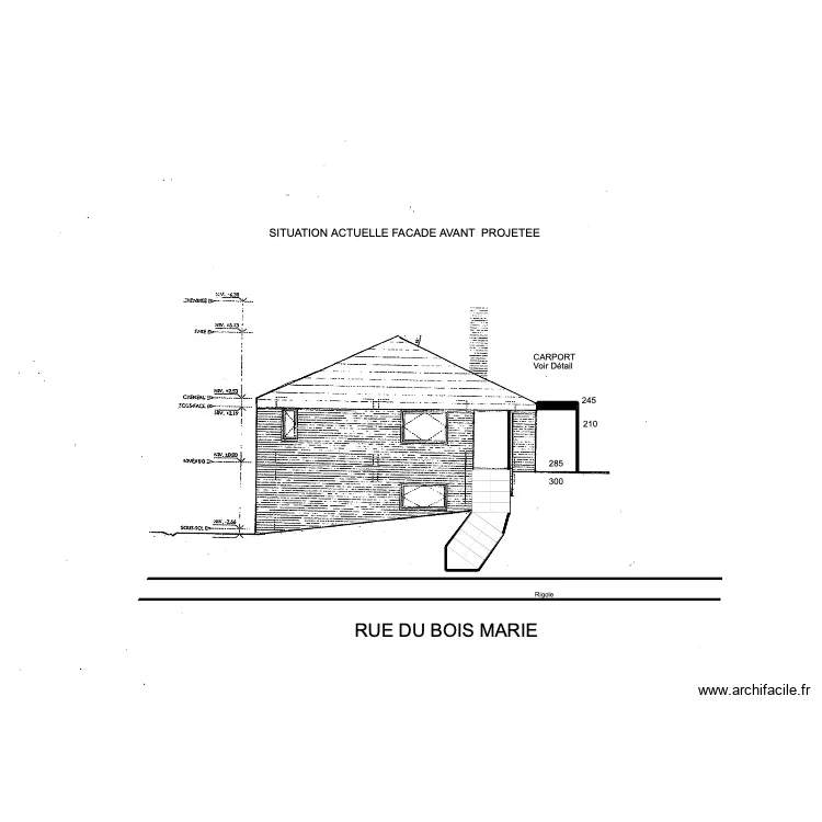 fa&ccedil;ade avant Marie. Plan de 